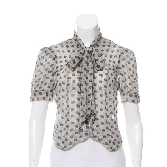 Anna Sui Silk Printed Top - Picture 1 of 3